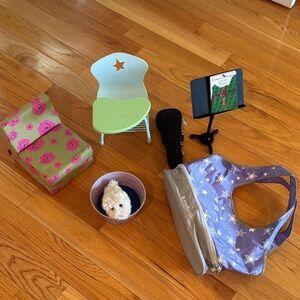 American Girl Doll Accessories Set - Pink, Green, Purple